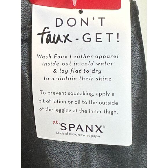 Spanx Women's 2437P Plus Size 2X Black Ankle Faux Leather Leggings NWT - Picture 8 of 11